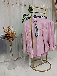PEMBE FLARLI GÖMLEK